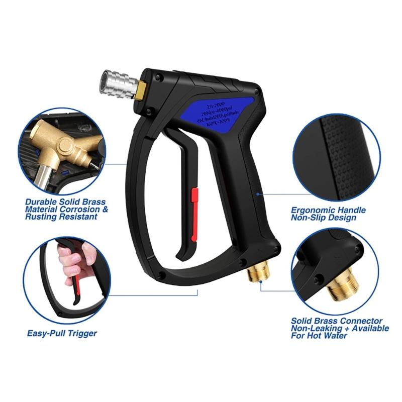 High Pressure Washer Guns Power Washer Sprays Guns Pressure Washer Handle Adapter Adjustable Wash Water Guns Kits