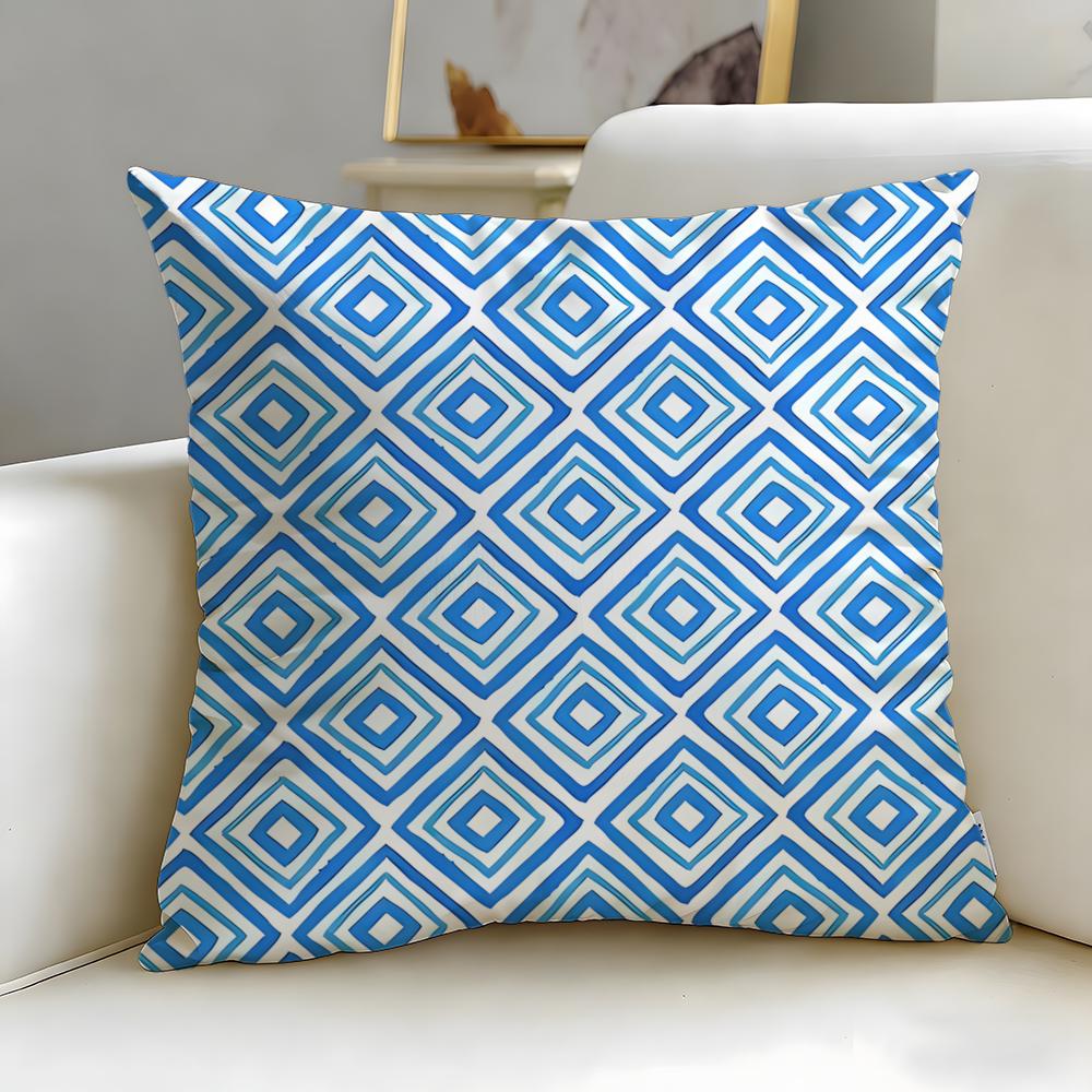 Mosaic Pattern Cushion Cover Soft  EasyWash Pillow Case  Versatile for Couch Bed Travel and Office
