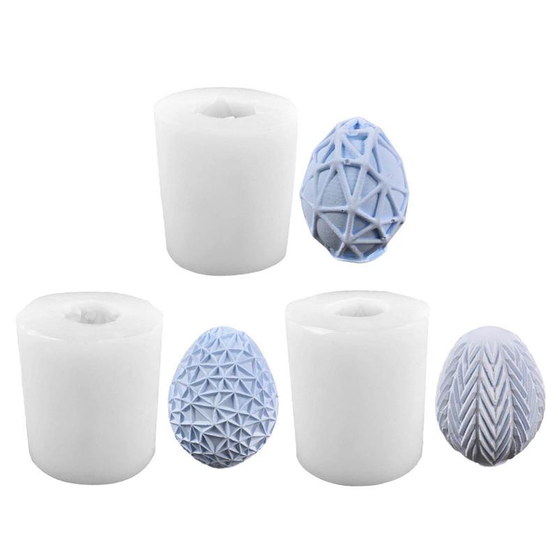 DIY Easter Geometric Eggs Silicone Candle Mold Handmade Aromatherapy Candle Mould Chocolate Gypsum Epoxy Resin Decoration