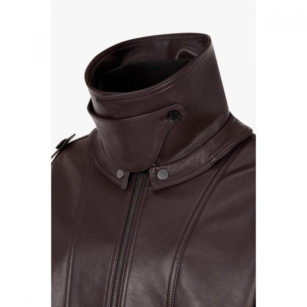 Studio Tomboy Synthetic Leather Bomber Jacket 9105161a01ar 