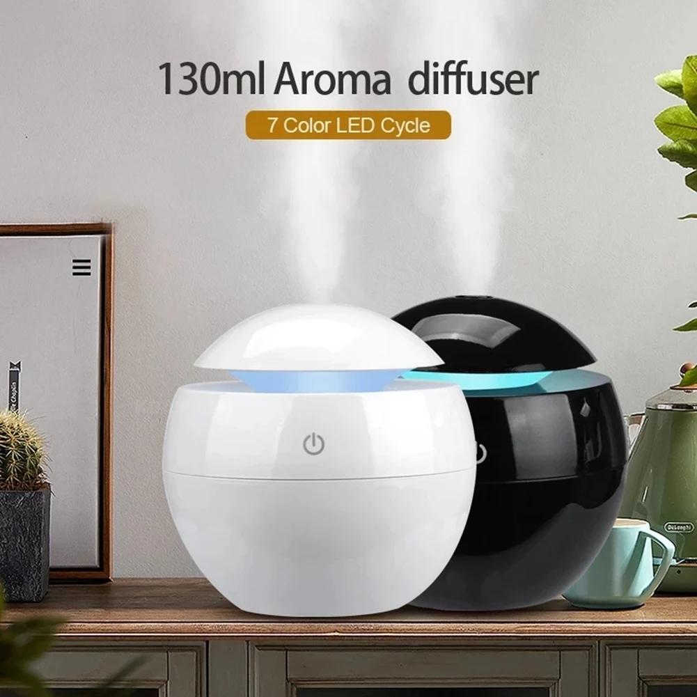 Portable Air Humidifier Ultrasonic USB  Diffuser LED Night Light Electric Essential Oil Diffuser Aromatherapy Black Humificador