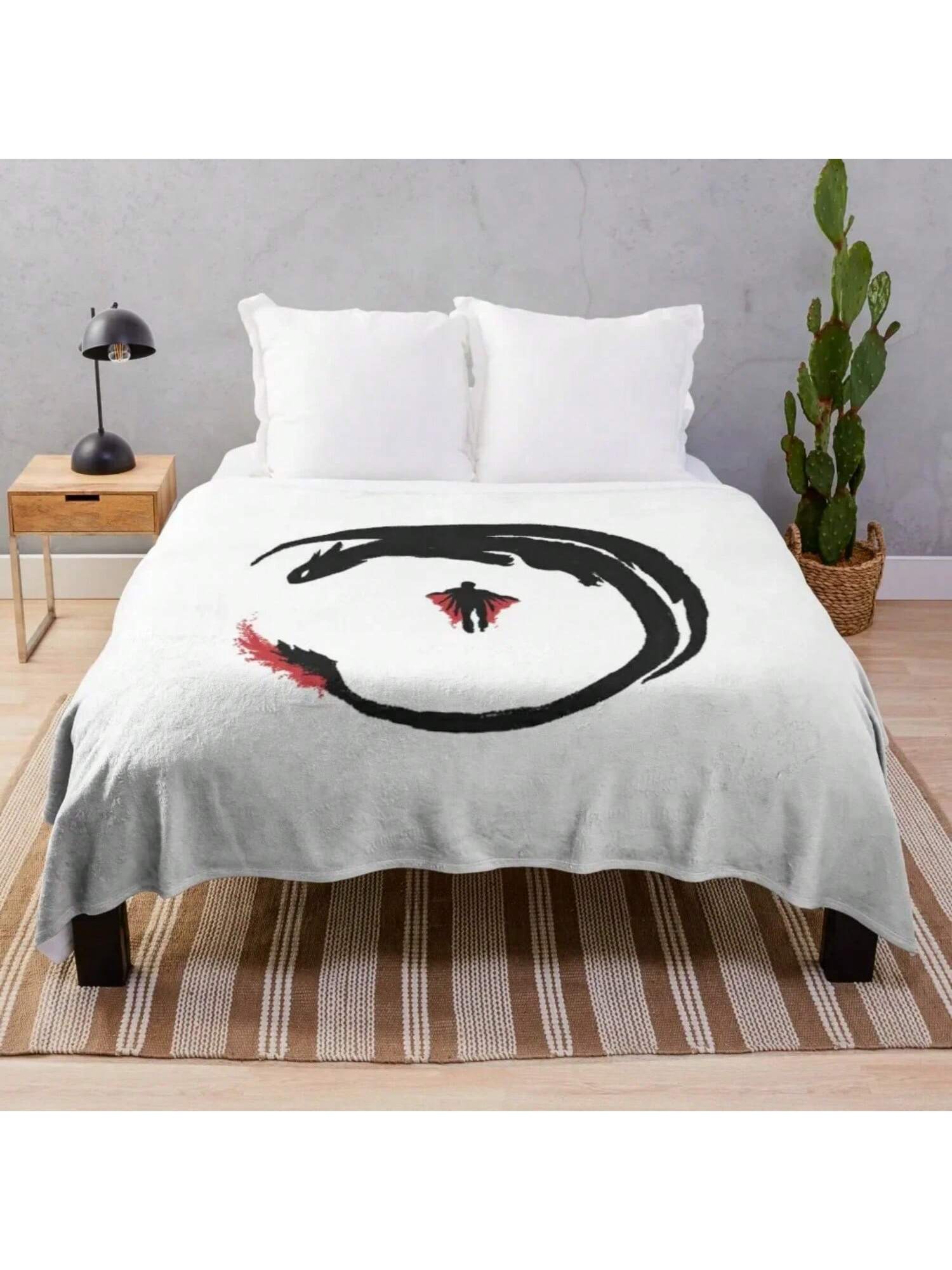 

Dragon Rider Throw Blanket Polar Furrys Shaggy Bed Linens Blankets 75X95CM