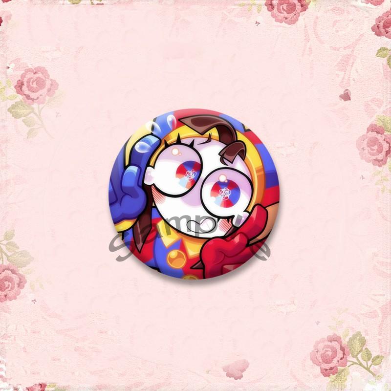 Anime Role Jax Gangle Ragatha Round Brooch Cartoon Figure Lapel Badges Custom Soft Button Pin Bag Jewelry Accessories XMAS Gifts