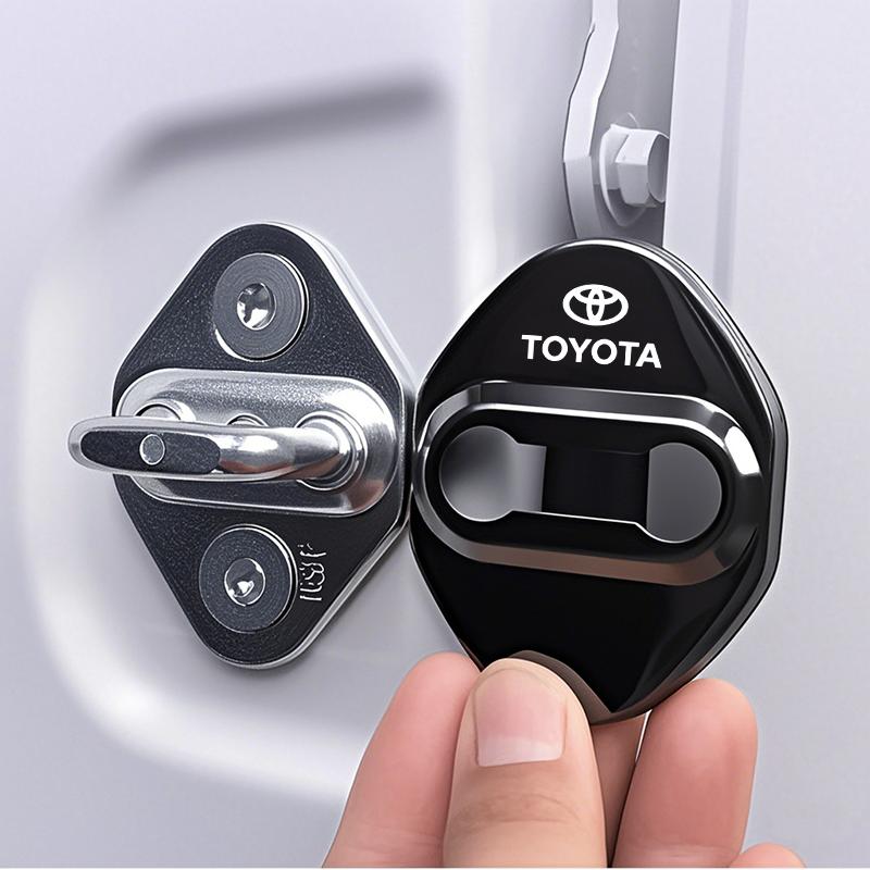 4Pcs Stainless Steel Car Door Lock Cover Case Sticker Accessories For Toyota Corolla Yaris Aygo Prius RAV4 Crown CHR Camry Auris AA9