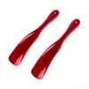 2Pcs-Red Short Handle Plastic Shoehorn Hangable Unbreakable Shoe Lifter For Elderly Children Pregnant Women Household Use
