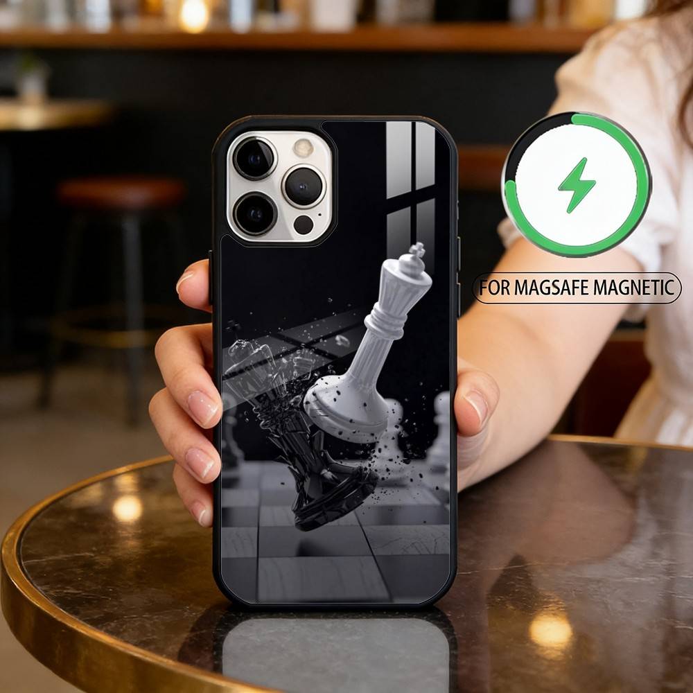 A-Art C-Chess Magnetic For Magsafe Wireless Charging Phone Case For iPhone17,16,15,14,13,12,11 Plus,Pro Max