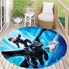 How To Train Your Dragon Character Print Round Area Rug Non‑Slip Floor Mat Fantasy Movie Home Decor for Gaming Bedroom