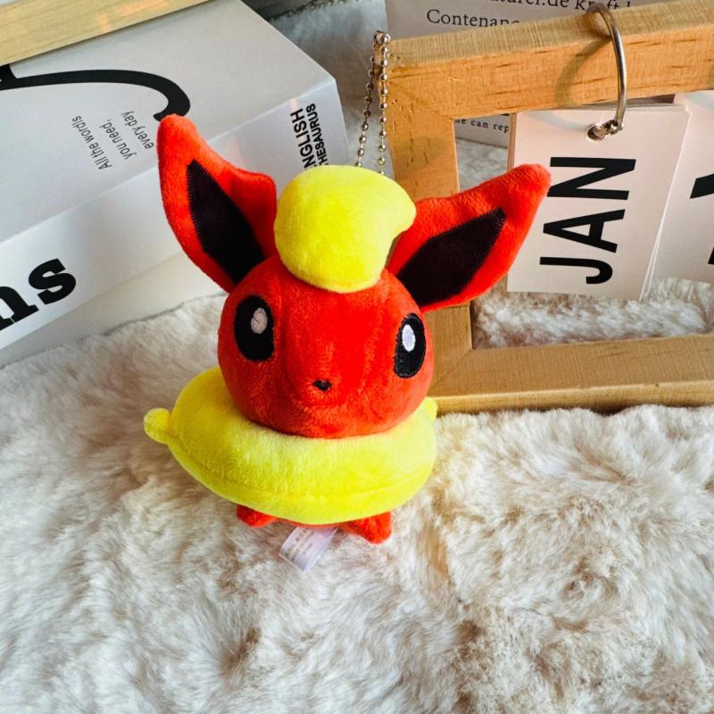 9Pcs/Set Pokemon Eevee Series Plush Toys Keychain Umbreon Sylveon Espeon Vaporeon Duskull Haunter Flareon Collectible Gift