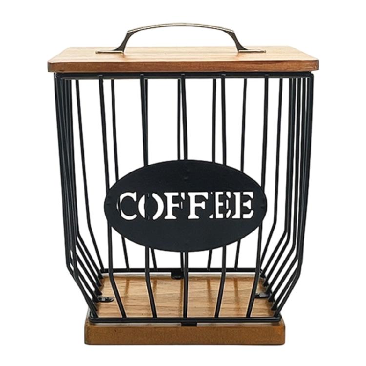 Fashionable Elegant Sturdy Coffee Storage Basket Solution Opening for Efficient Organization of Coffee Supplies
