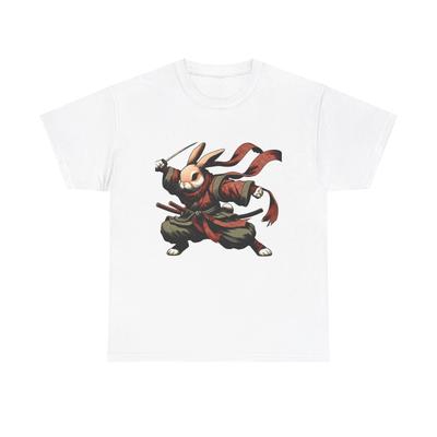Unisex Adult T Shirt Ninja Bunny Art Ukiyo-e Inspired Warrior Rabbit Streetwear