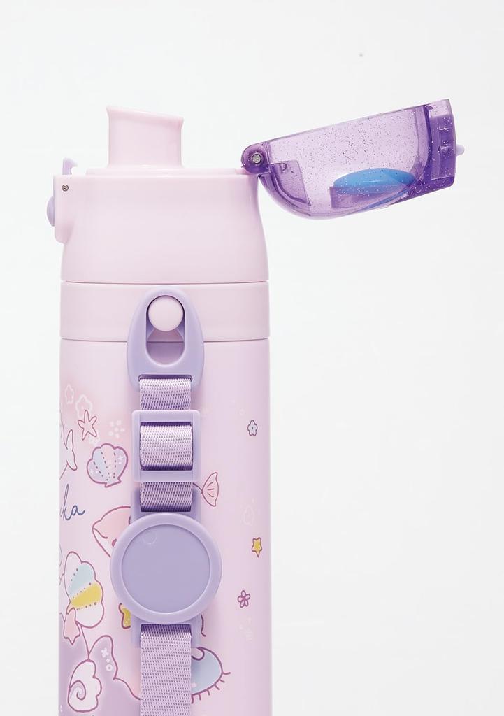 Skater Water 470ml or 430ml Miiruka Stainless Sports Children's Bottle, 2-Way, (Direct Drinking) (Cup Drinking), Design, Girls' Steel, Insulated,