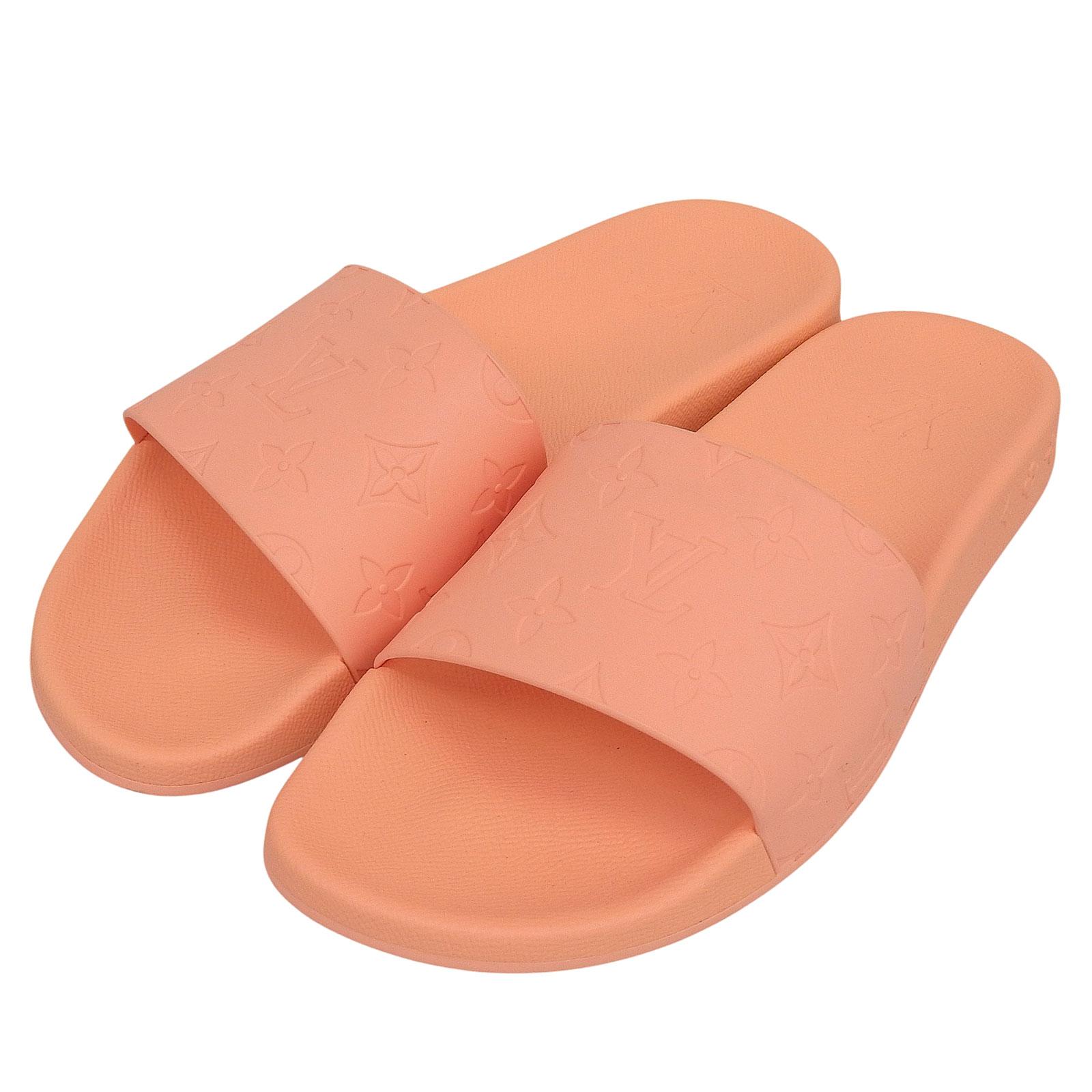 

Excellent LOUIS VUITTON Sandals Waterfront Line Mules salmon pink rubber mens 8 Used