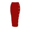 Button Up High Waisted Slim Fit Skirt Button High Waist Figure Flattering Sheath Skirt