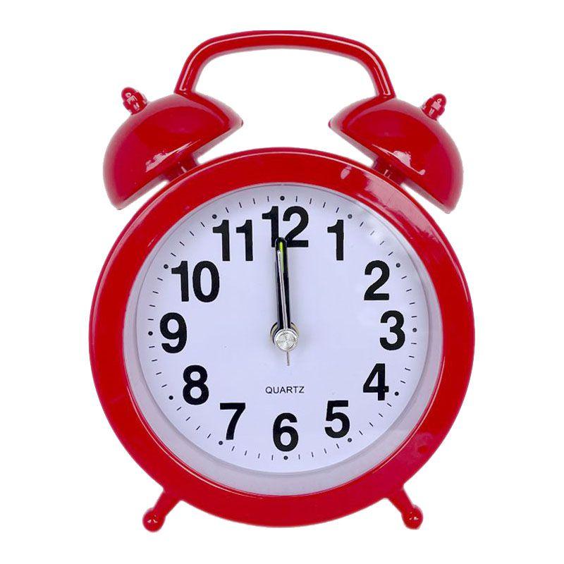 Retro Loud Alarm Clock Double Bell Mechanical Key Wound Silent Pointer Clock