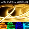 1-10m Mehrfarbiges Flexibles COB LED Streifenlicht 220V Bandlicht Smart IC Kein Treiber Benötigt Hohe Helligkeit 240 LEDs Lineare Beleuchtung RA95