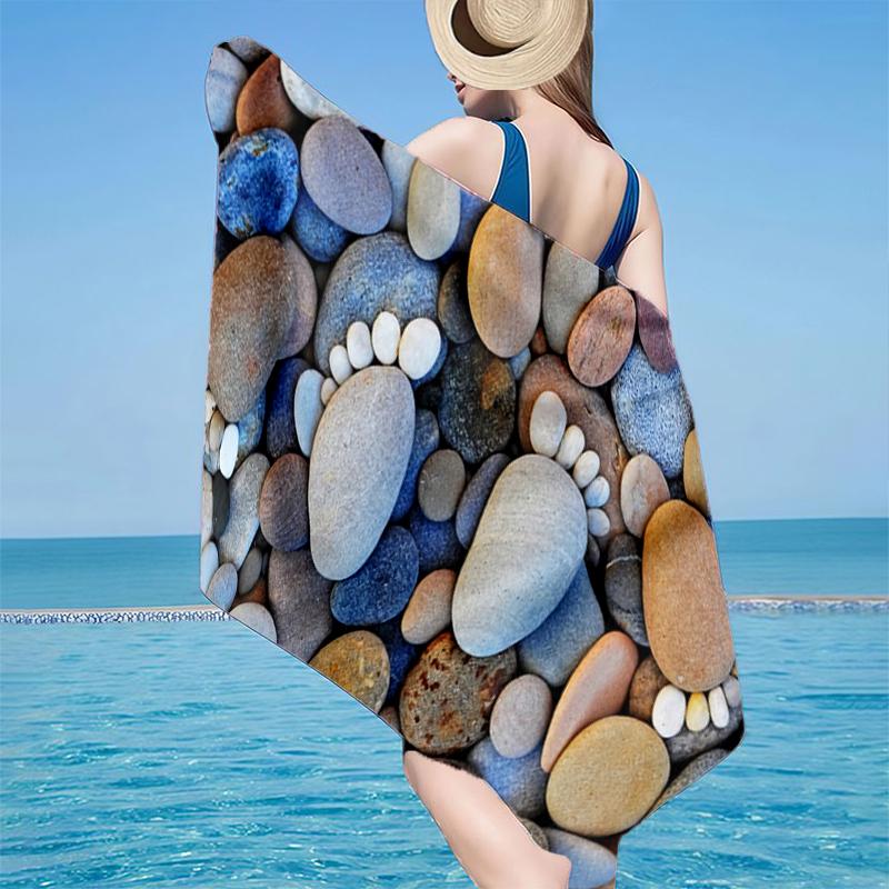 Heart-shaped Stone On Pebbles. Beach Towel, Super Soft Microfiber, Gift for Her/Him, Birthday, for Pool, Beach, Travel, Home Decor Fan gifts