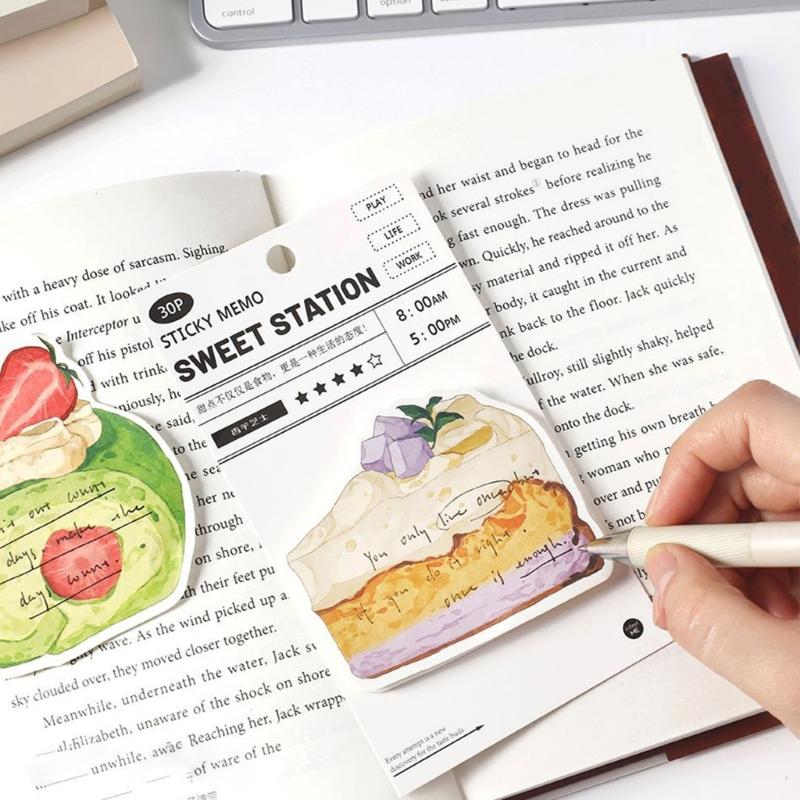 Lovely Cake Note Pad Simple Stickier Note Stickier Pad Sweet Station Series Stickier Note Memos Pad for Office Workers