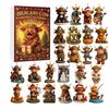 Highland Cow Christmas Advent Calendar Blind Box, Acrylic Ornament Set for Xmas Tree Decoration
