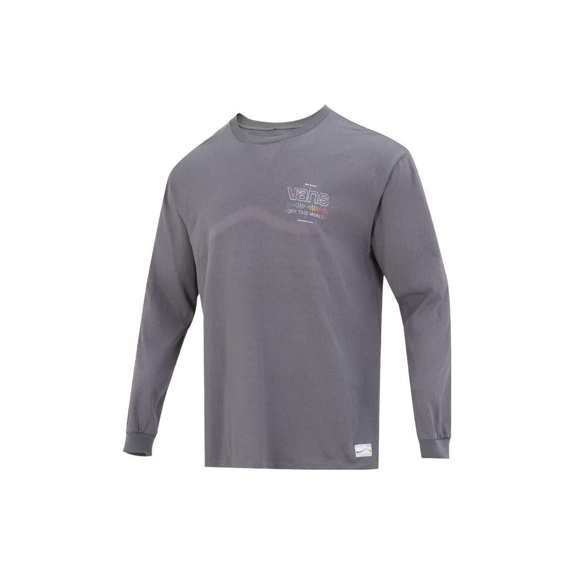 Vans Letter Printed Round Neck Pullover Long Sleeve T-shirt Grey Men s VN0A5E5L1LG L