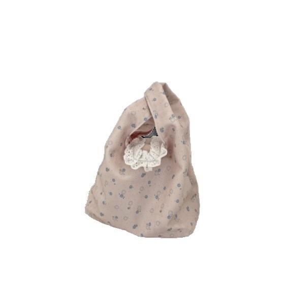 1 Lace floral portable canvas bag, work sundries commuter bag, summer light and thin women's wrist bag