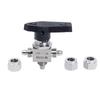 304 Stainless Steel Quick Turn 3-Way Ball Valve with Panel Mount Locking Nut for Hose PU Air Tube.