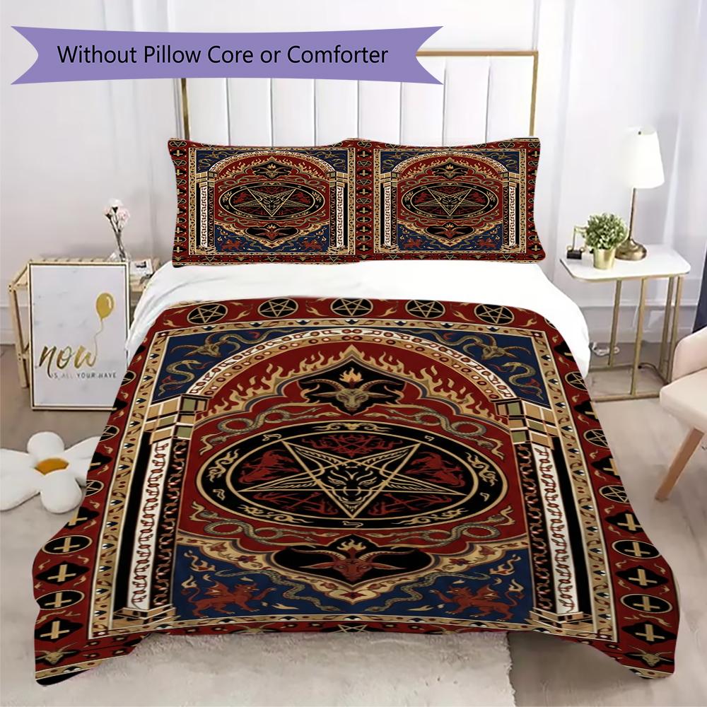 Pentagram Pattern Bedding Uilt Set Uilt Cover Pillowcase Home Decoration Birthday Gift (1 * Duvet Cover + 2 * Pillowcase Without Core)164