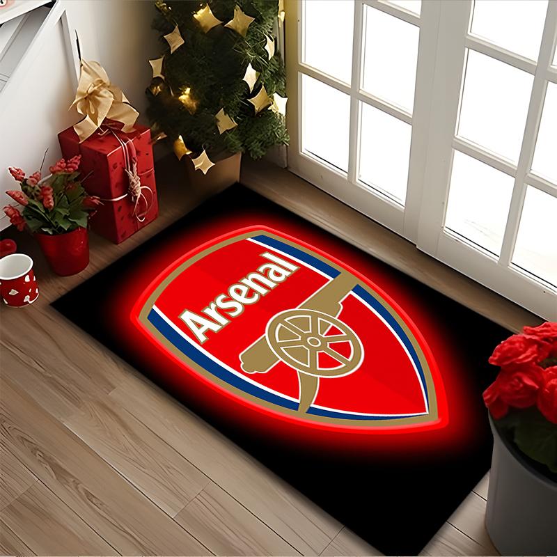 Football Club Print Area Rug, Multi-functional Office Chair Sofa Carpet, Easy Clean Carpet for Home and Living Spaces