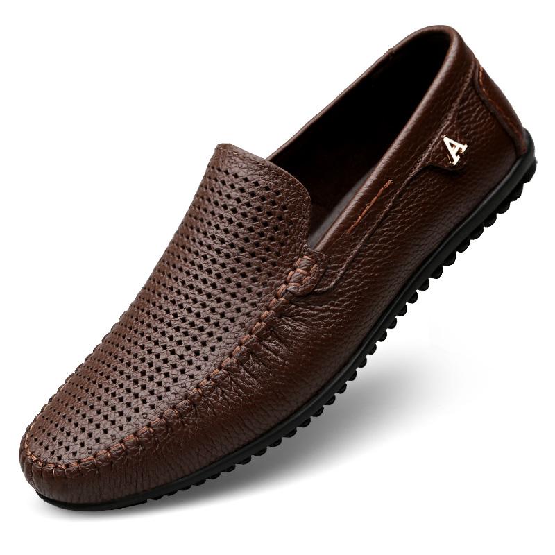 Fashion Genuine Leather Male Comfortable Driving Shoe Loafers Men Classic Stylish Men Shoes Wedding Handmade Men Casual Business Shoes