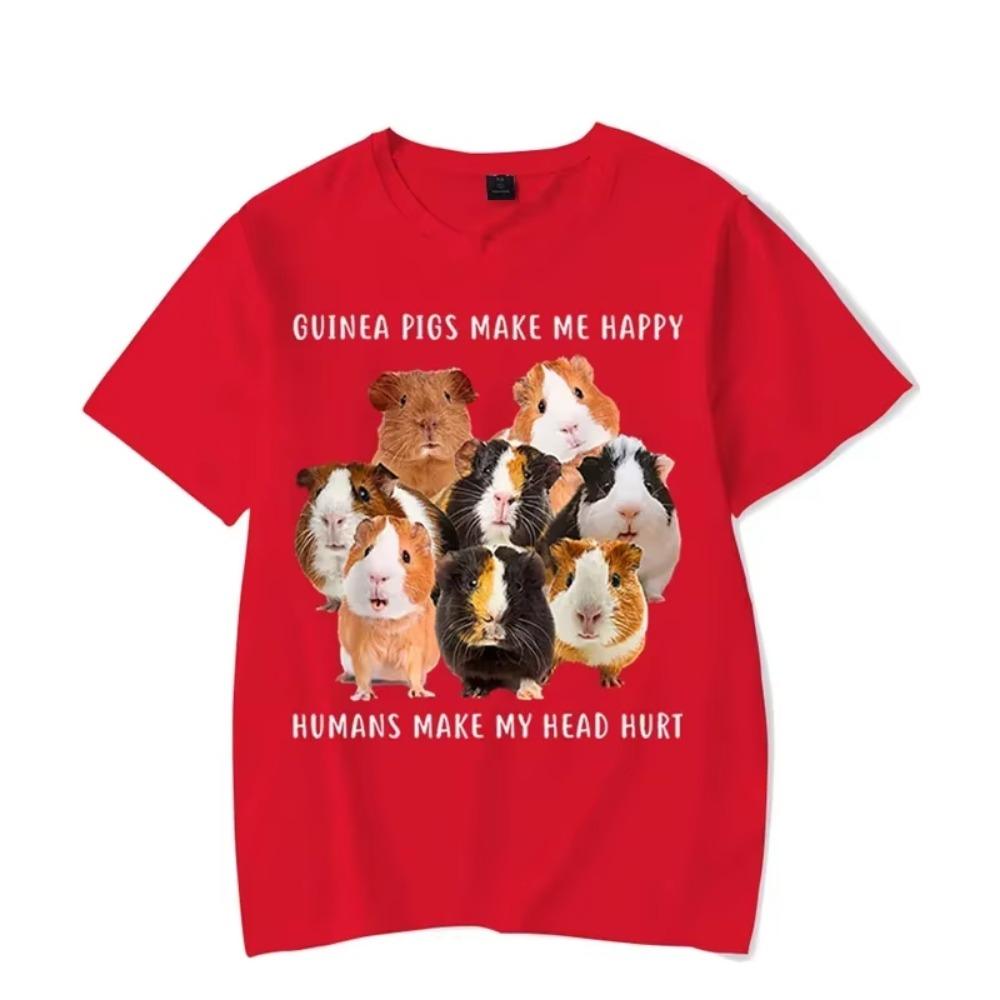 Guinea Pigs Make Me Happy Graphic Tshirt Funny Paw Fashion Harajuku T-shirt Hip Hop Men Brand T-shirt Trend Oversize Tee Shirt