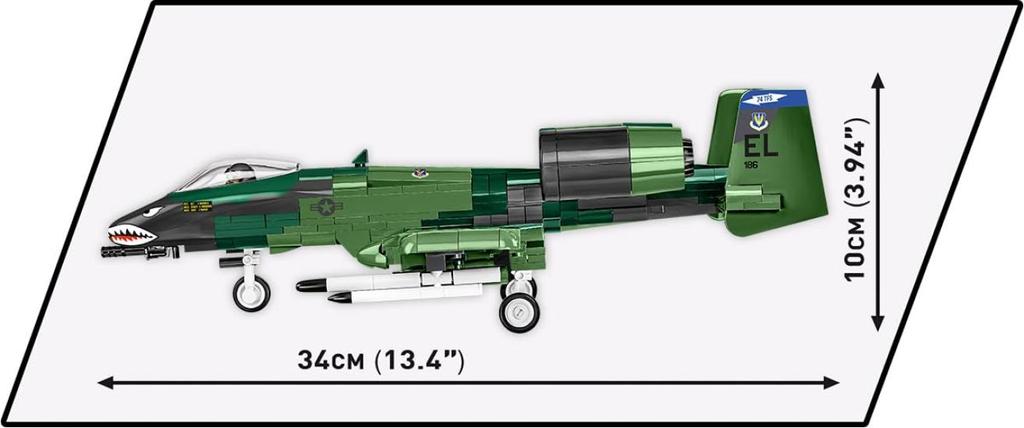 COBI Blocks US Military Airplane A-10 Thunderbolt II Warthog 148 Scale 650 Pieces Compatible with Lego [MADE IN EU] 5856