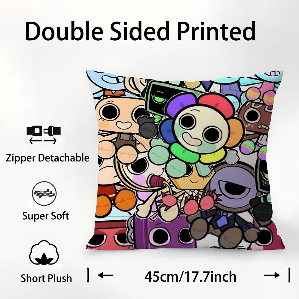 Game D-Dandys World Pillow Case Plush Fabric Soft Double Sided Print Sofa Cushion Cover Throw Pillow Covers