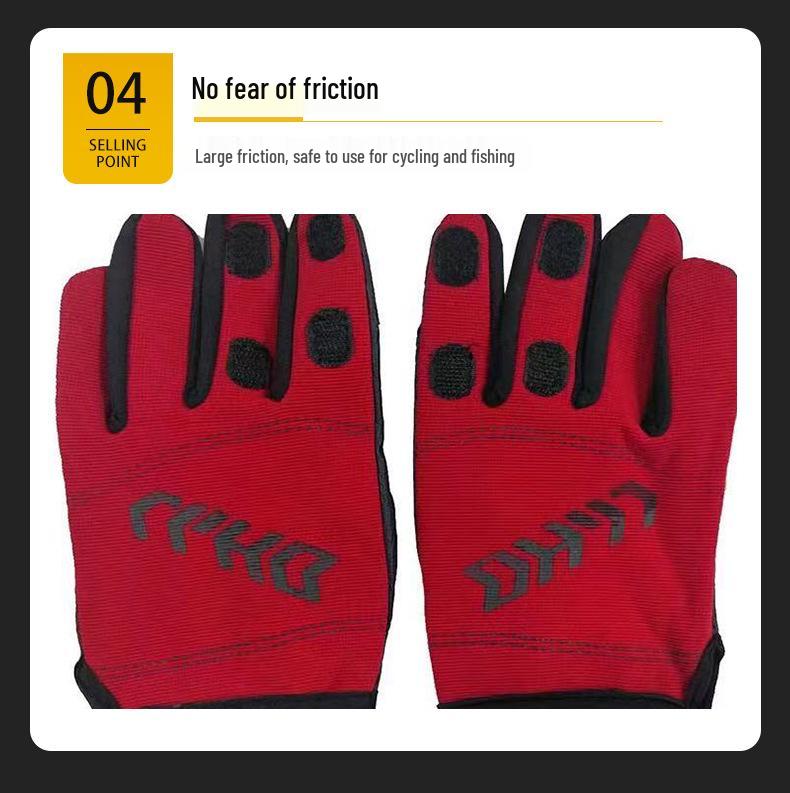 Three-Fingerless Flip-Finger Warm Cycling & Fishing Gloves with Velvet Lining for Cold Protection
