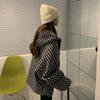Dámska retro vlnená bunda s kohúťou stopou, top s kapucňou, voľný strih, trendy