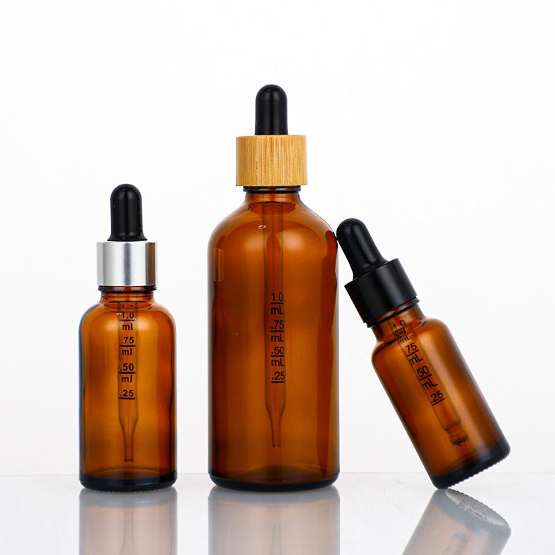 Brown Glass Essential Oil Dropper Bottle with Scale - Available in 5ml, 10ml, 20ml Sizes
