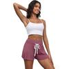 Women’s Shorts Rayon Solid Color Half Pants Sporty Yogo Bottoms High Waist with Drawstring Casual Wear