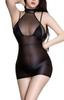 DOKiDOKi Super Sexy See-Through Bodycon Dress In Black, Mini Skirt, Cosplay Costume, Bust-Accentuating Micro Mini Dress, Erotic Wear [Parallel Import]