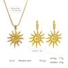 Spiral-Sonnenanhänger Halskette für Damen 18 Karat Goldfarbe Hypoallergene Edelstahl Ohrringe Tägliches Tragen Boho Geschenkideen Schmuck