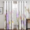 2pcs Beautiful Flower Butterfly Printed Curtains Grommet Top Hook Curtain For Restaurants  Living Room Bedroom Offices Room