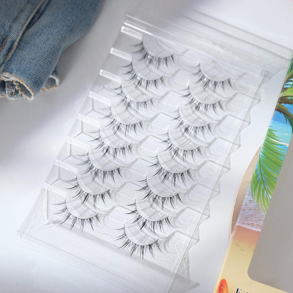 8 Pairs Curled False Eyelashes Dense Eye Lashes Grafting Little Devil Full Strip Lashes Makeup