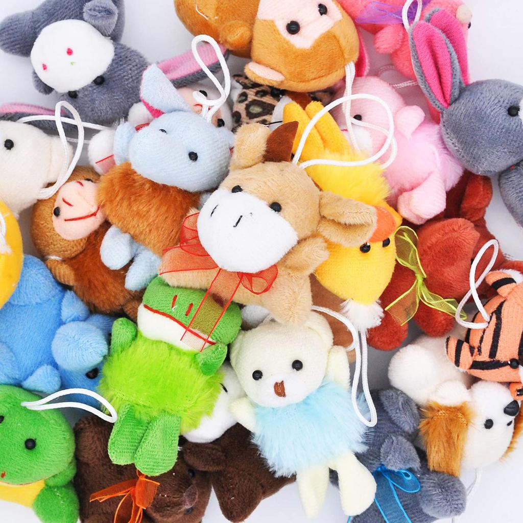24 Pcs Mini Animal Plush Toys 3 Inch Stuffed Animals Bulk for Kids Birthday Party Favors Gifts Pinata Fillers