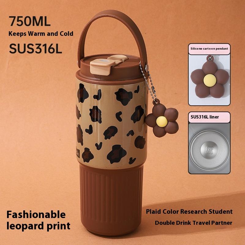 316 Stainless Steel Car Travel Mug Thermos Cup For  And Cold Dual Use Portable Tumbler With Handle Leakproof Design Daily