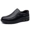 Men's Genuine Leather Slip-On Business Casual Shoes - Soft Sole for Middle-Aged & Elderly, New Spring & Autumn Cowhide Dad Style.