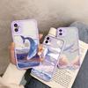 Coque de téléphone Baleine Fantaisie Pour iPhone 16 14 13 15 12 11 Pro Max Mini SE2 8 7 Plus X XR XS Baleines Colorées Anime Coques antichoc