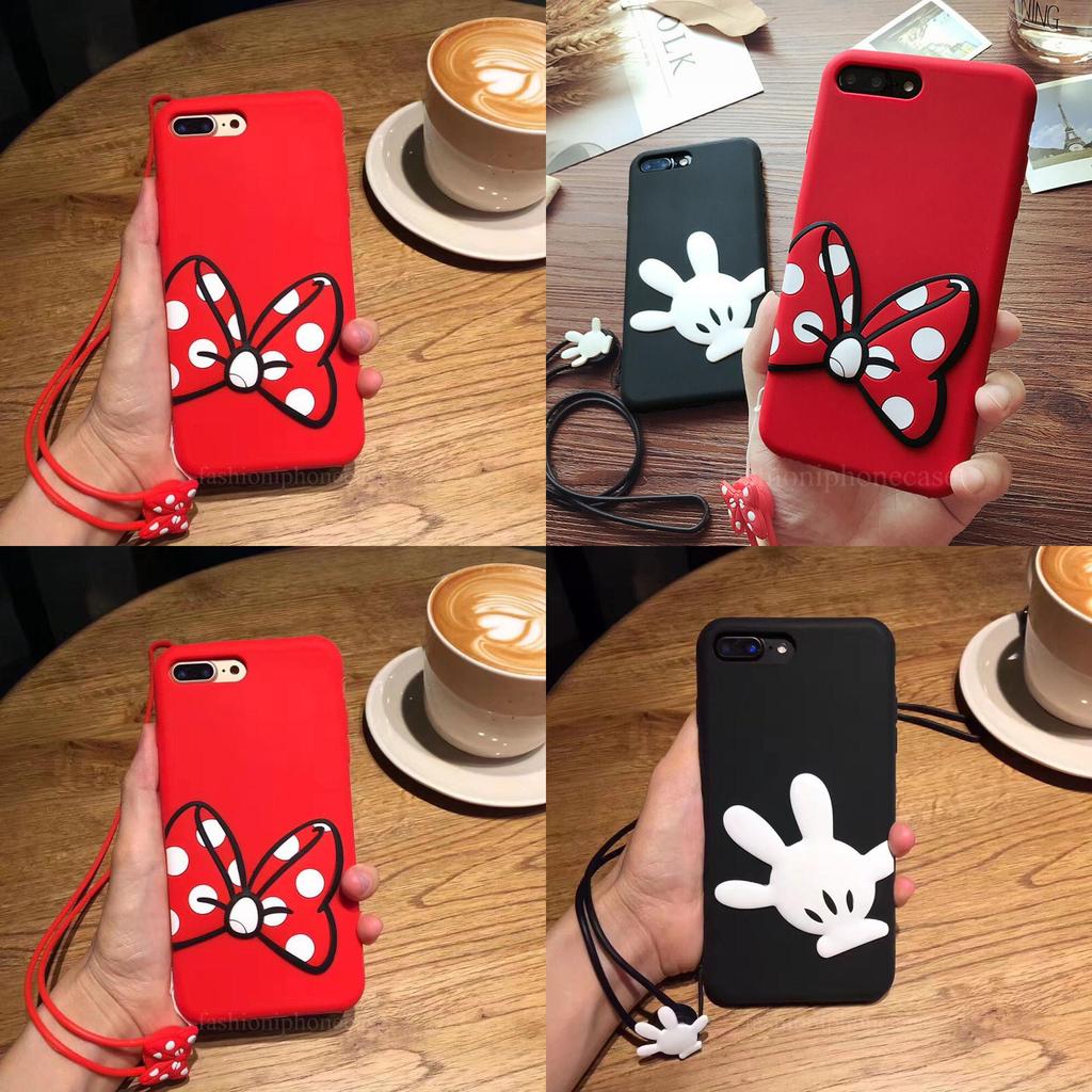 Coque Etuis 3d Housse Cartoon Bow Minnie Mickey Anime Mobile Caoutchouc Silicone