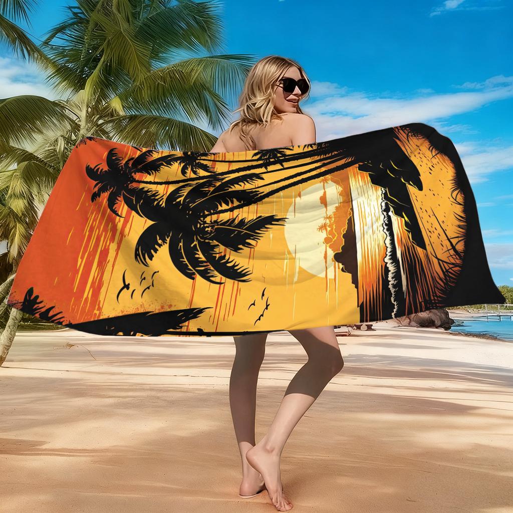 Summer Coconut Trees Beach Towel Quick-drying Small To Large Towel Suitable for Swimming Beach Pool Gym Summer Gift for Friends