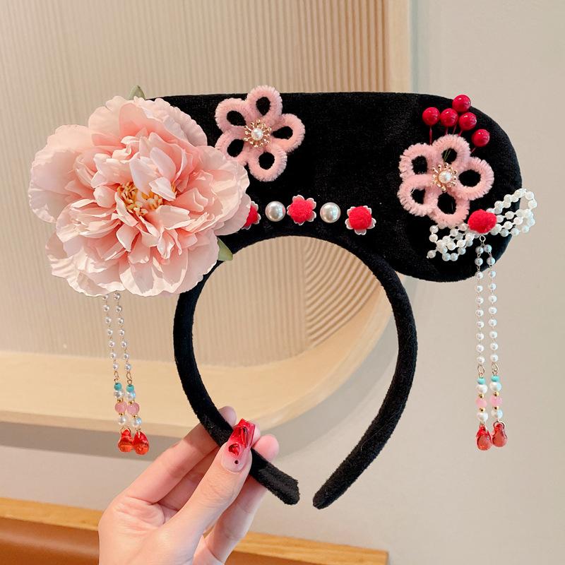 Čínské Tradiční Hanfu Cheongsam Čelenka Doplňky Starověká Princezna Gege Královský Dvůr Pokrývka Hlavy Fotografování Pokrývka Hlavy