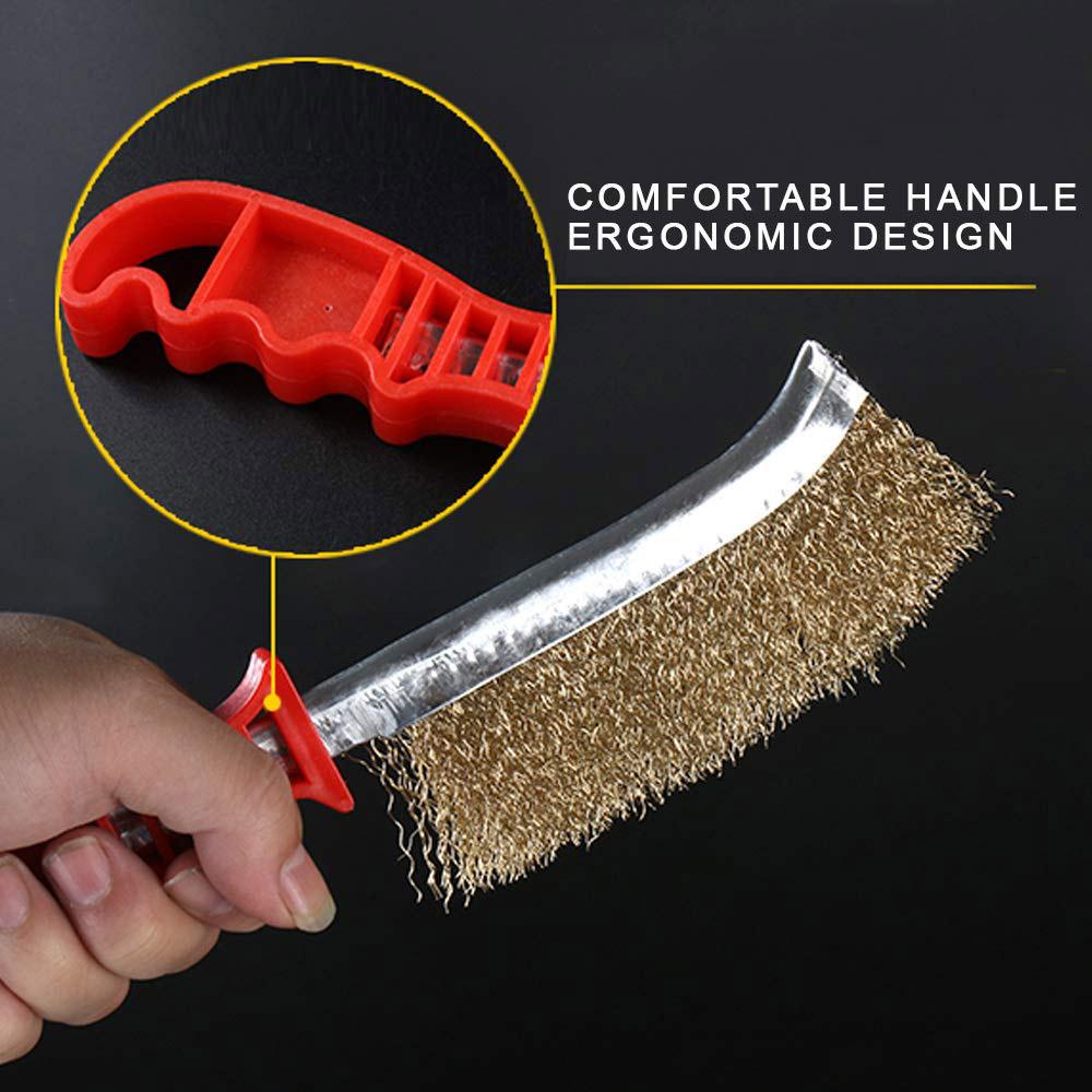 Long Plastic Handle Steel Wire Hand Scratch Knife Brush for Cleaning Welding Slag and Rust