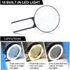 Magnifying Glass 18 LED Lights 30X Double Glass 3 Modes High Power Lens Handheld Illuminated Magnifier Reading  Tool