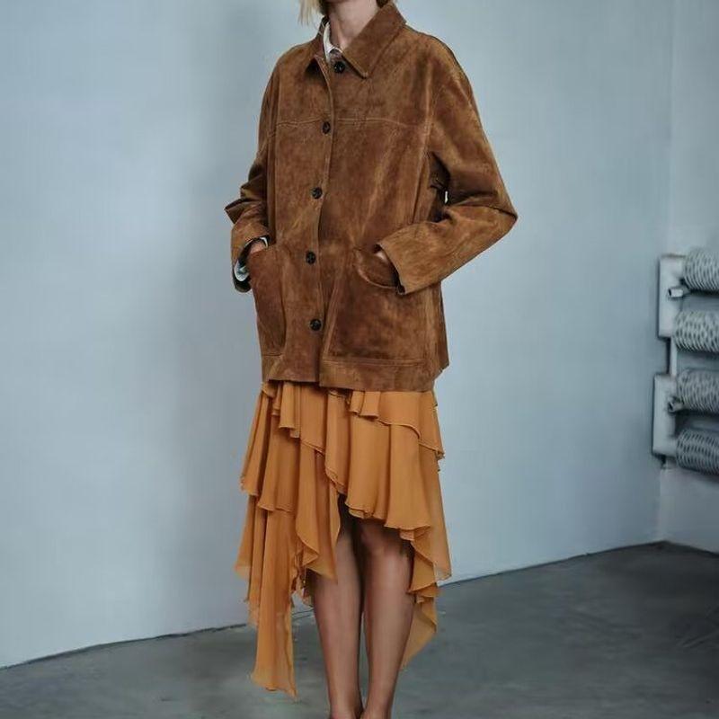 Za Autumn New Arrivals Women's Clothing Zr European and American Style Fashion Asymmetrical Layered Midi Skirt 4786248 615