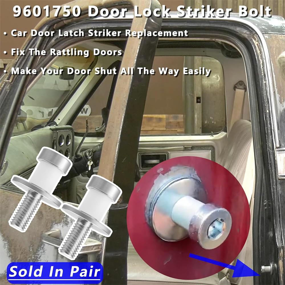 2Pcs Door Latch Lock Striker Bolts 9601750 Fit For Chevrolet GMC Truck 1971-1991